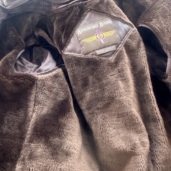 SALE***Vintage Adventure Bound Bomber Flight Leather Jacket One Of A Kind - Picture 15 of 16
